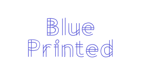 Blue Printed Font