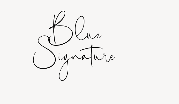 Blue Signature Font