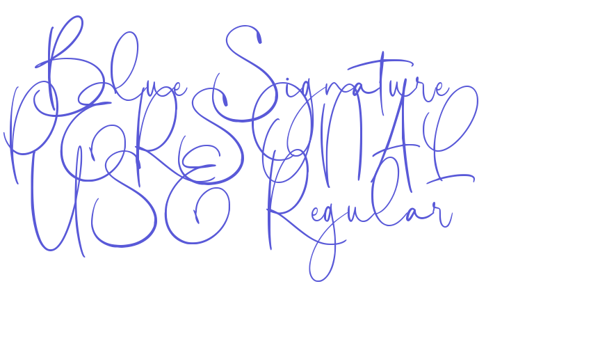 Blue Signature PERSONAL USE Regular Font Download