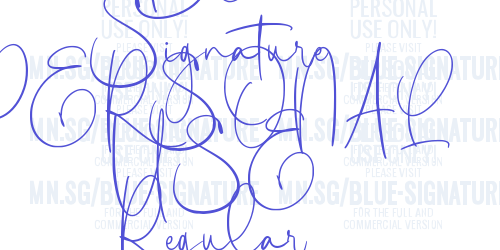 Blue Signature PERSONAL USE Regular-font-download