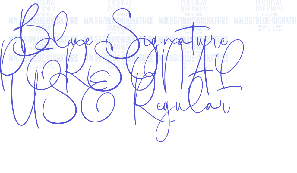 Blue Signature PERSONAL USE Regular-font-download