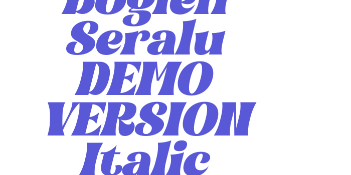 Bogien Seralu DEMO VERSION Italic Font Download