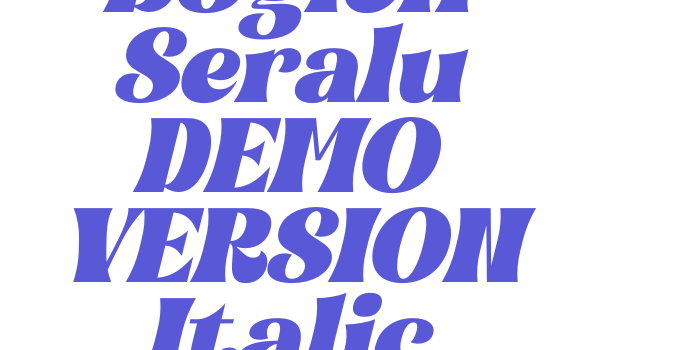 Bogien Seralu DEMO VERSION Italic Font