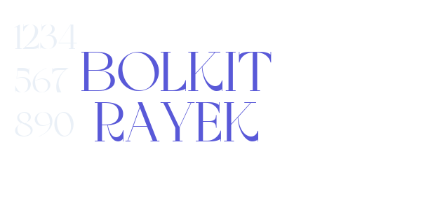 Bolkit Rayek font free