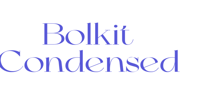 Bolkit Condensed Font