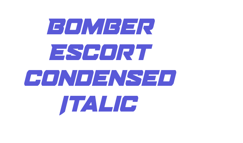 Bomber Escort Condensed Italic Font