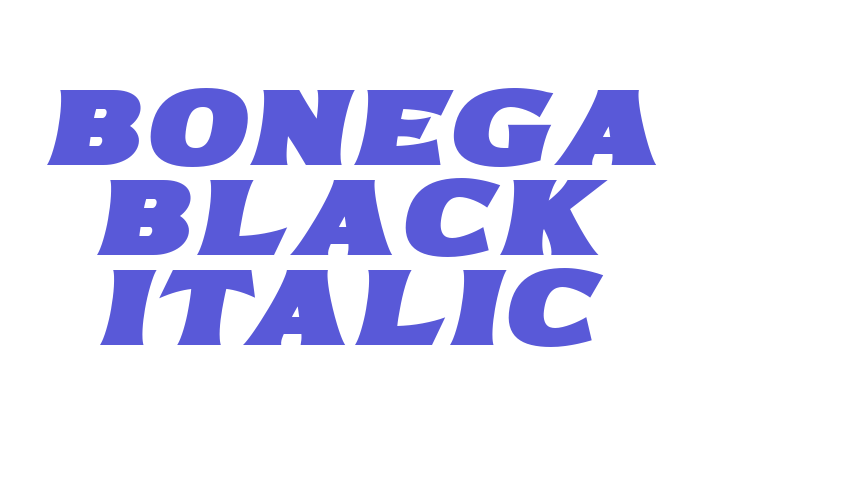 Bonega Black Italic Font