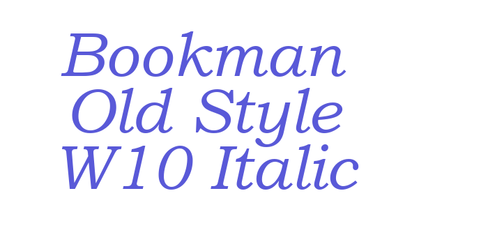 Bookman Old Style W10 Italic Font Download