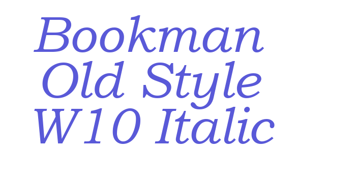 Bookman Old Style W10 Italic Font