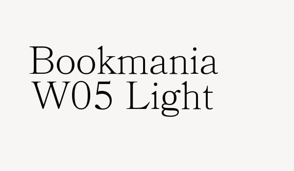 Bookmania W05 Light Font