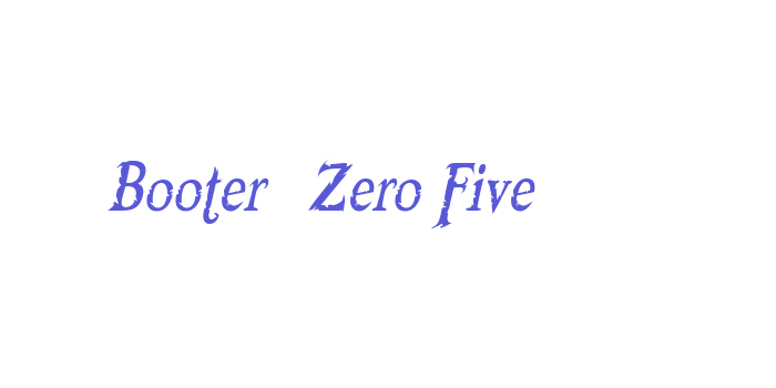 Booter – Zero Five Font Download