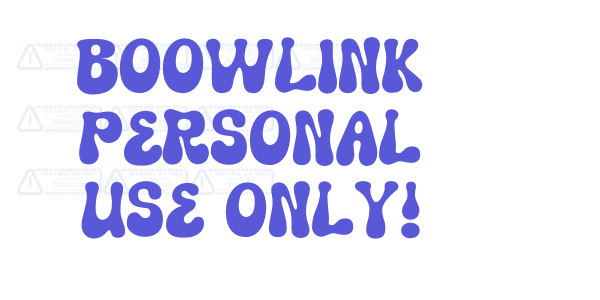 Boowlink PERSONAL USE ONLY! font free