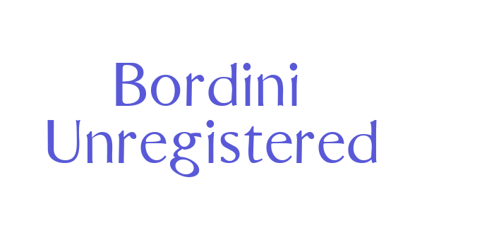 Bordini (Unregistered) Font Download