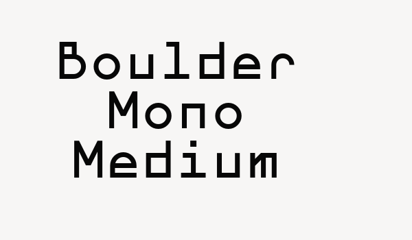 Boulder Mono Medium Font