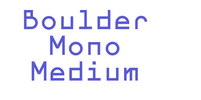 Boulder Mono Medium Font