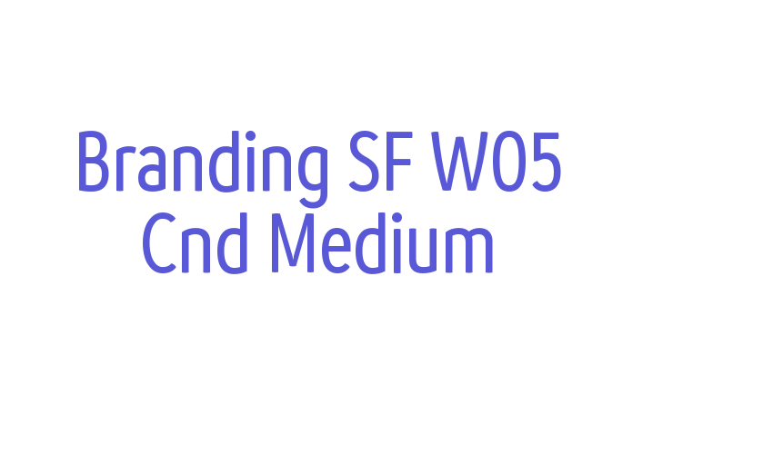 Branding SF W05 Cnd Medium Font