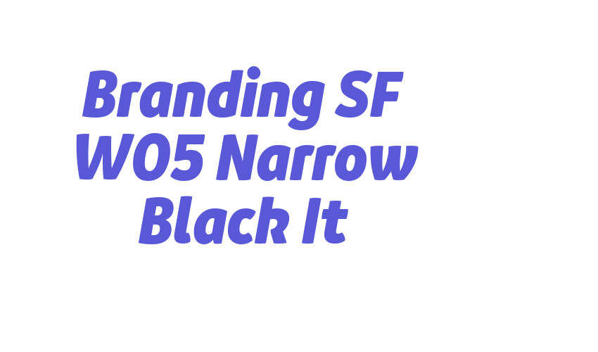 Branding SF W05 Narrow Black It Font