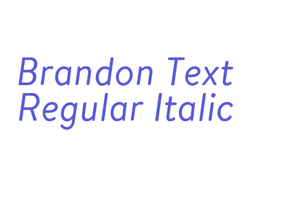 Brandon Text Regular Italic Font