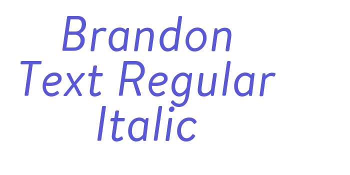 Brandon Text Regular Italic Font