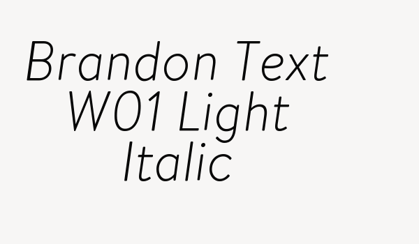 Brandon Text W01 Light Italic Font