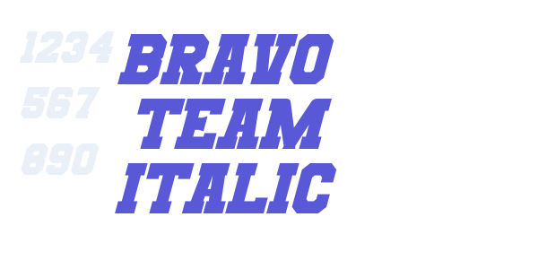 Bravo Team Italic font free