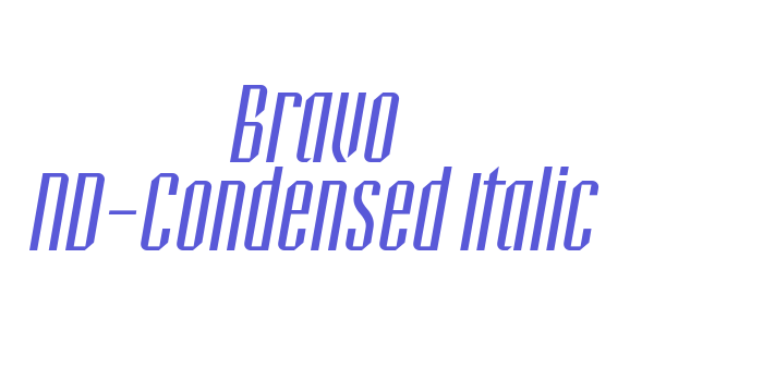 Bravo ND-Condensed Italic Font Download