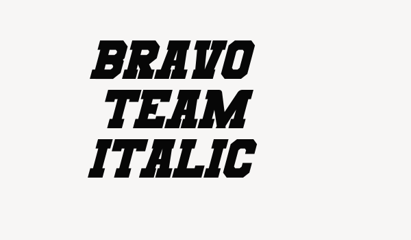 Bravo Team Italic Font