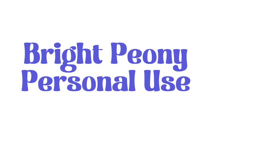 Bright Peony Personal Use Font Download