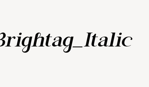 Brightag_Italic Font