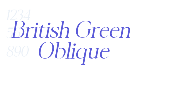 British Green  Oblique font free