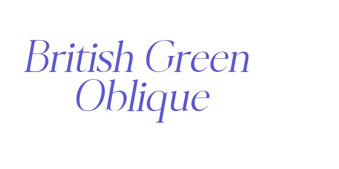 British Green  Oblique Font Download