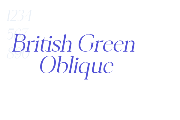British Green  Oblique
