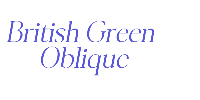 British Green  Oblique Font