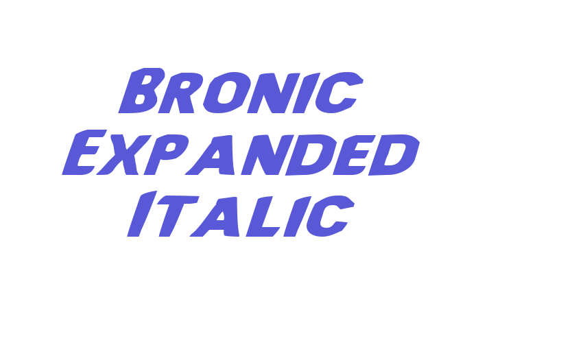 Bronic Expanded Italic Font