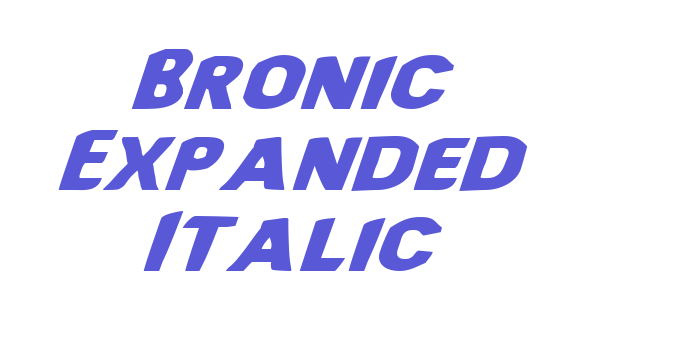 Bronic Expanded Italic Font Download