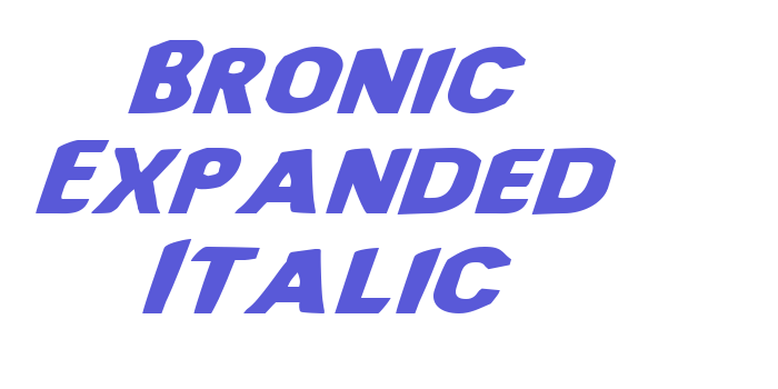 Bronic Expanded Italic Font