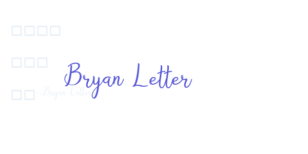 Bryan Letter font free