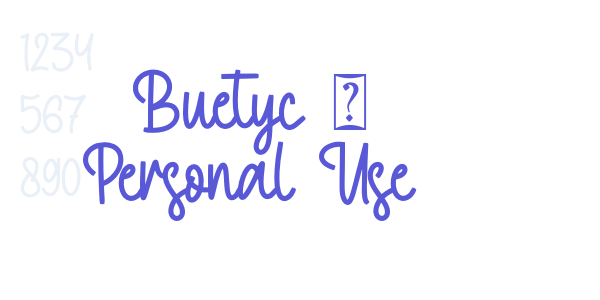 Buetyc – Personal Use font free