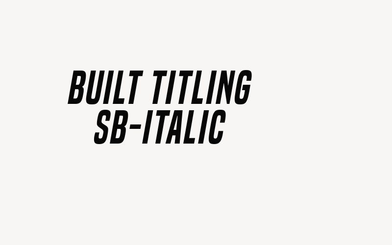 Built Titling Sb-Italic Font