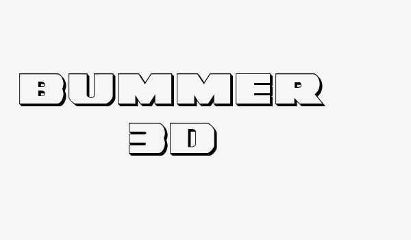 Bummer 3D Font