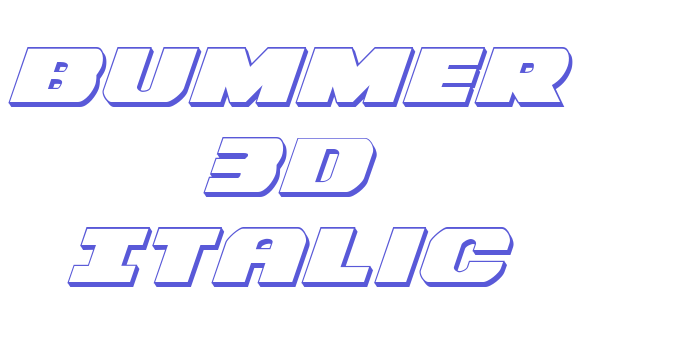 Bummer 3D Italic Font