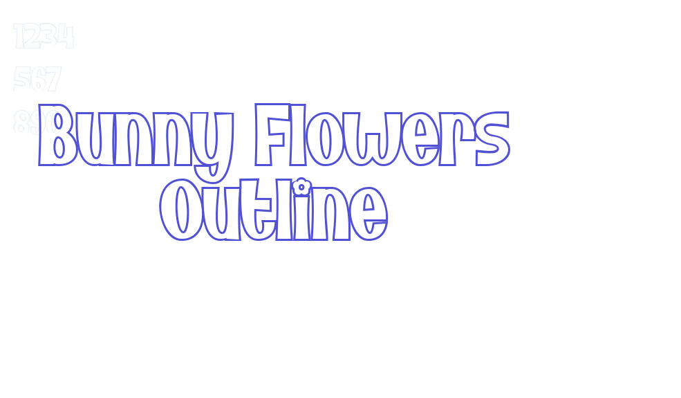 Bunny Flowers Outline-font-download