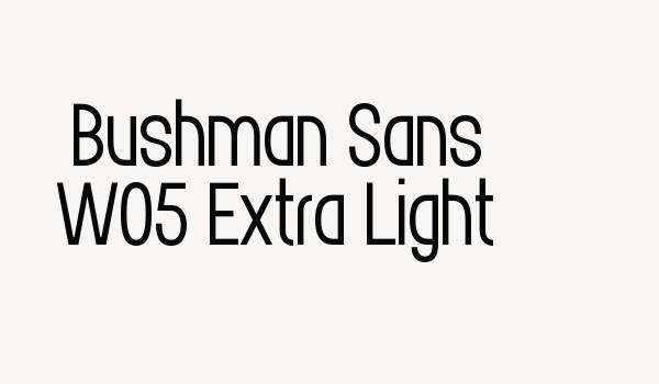 Bushman Sans W05 Extra Light Font