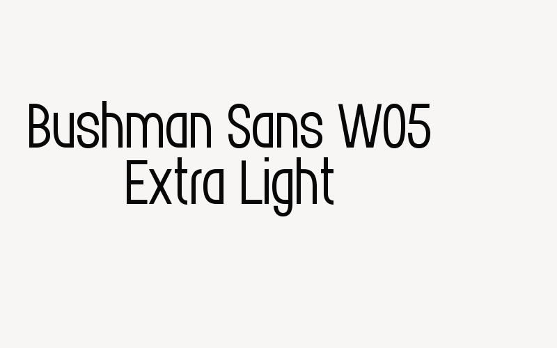 Bushman Sans W05 Extra Light Font