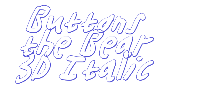 Buttons the Bear 3D Italic Font Download