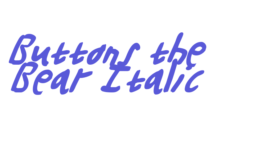 Buttons the Bear Italic Font