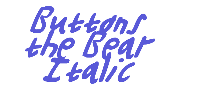 Buttons the Bear Italic Font Download