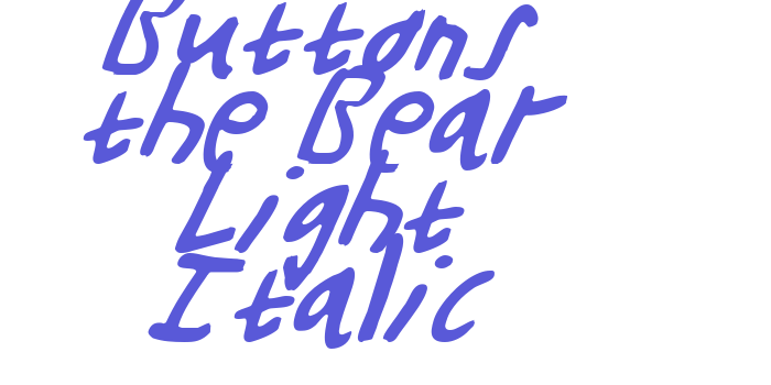 Buttons the Bear Light Italic Font Download