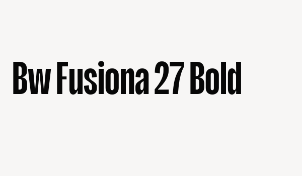 Bw Fusiona 27 Bold Font