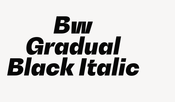 Bw Gradual Black Italic Font